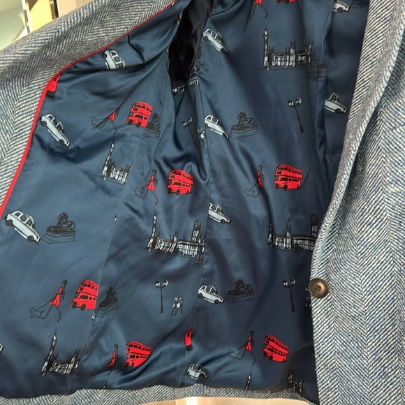 Boden Abraham Moon & Sons British Tweed Blazer in Blue Size US 8R - Picture 4 of 11